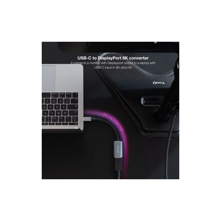Conversor nanocable 10.16.4104-g/ usb tipo-c macho - displayport hembra/ 15cm/ gris