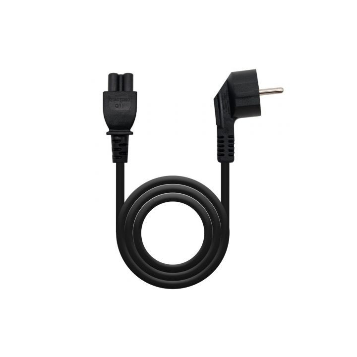 Cable alimentación trébol nanocable 10.22.0302-l200/ schuko macho - c5 hembra/ 2m/ negro