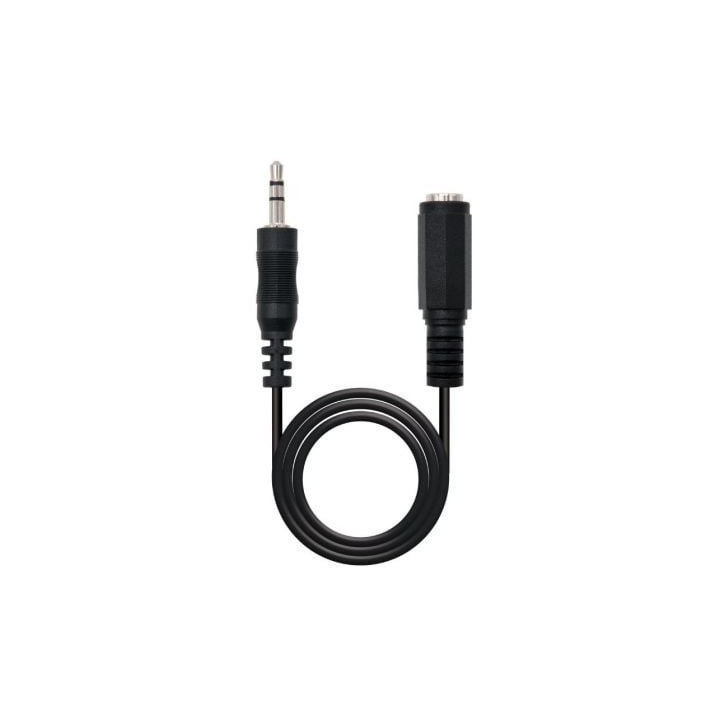 Cable estéreo nanocable 10.24.0203/ jack 3.5 macho - jack 3.5 hembra/ 3m/ negro