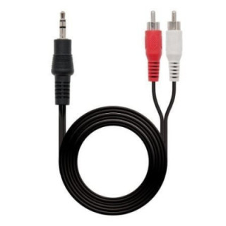 Cable estéreo nanocable 10.24.0301/ jack 3.5 macho - rca macho/ 1.5m/ negro