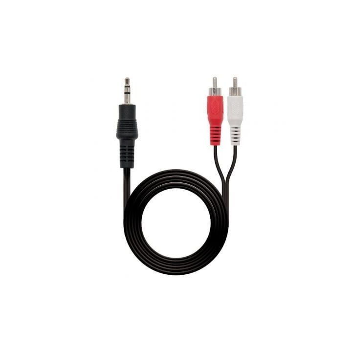 Cable estéreo nanocable 10.24.0305/ jack 3.5 macho - 2x rca macho/ 5m/ negro