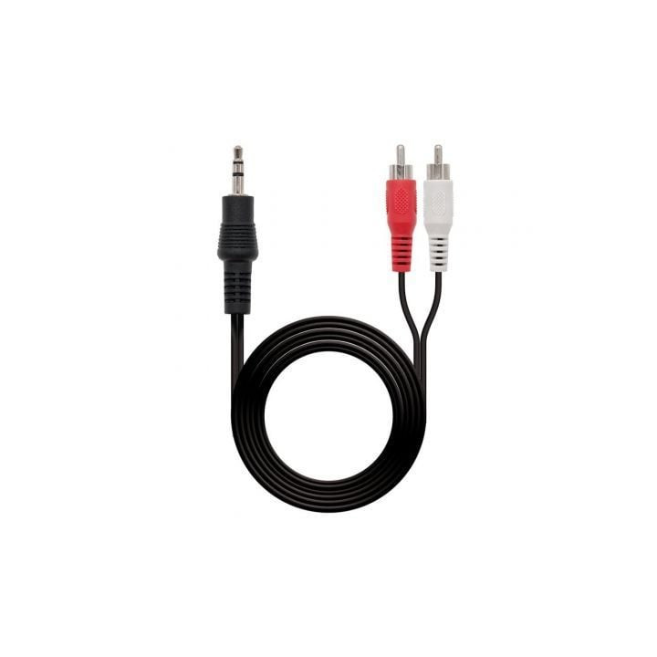 Cable estéreo nanocable 10.24.0310/ jack 3.5 macho - 2x rca macho/ 10m/ negro