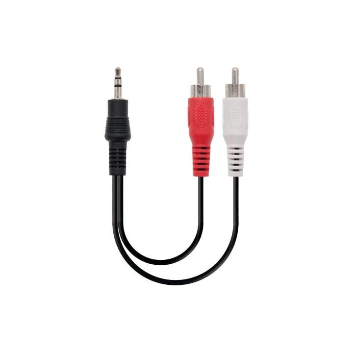 Cable estéreo nanocable 10.24.0310/ jack 3.5 macho - 2x rca macho/ 10m/ negro