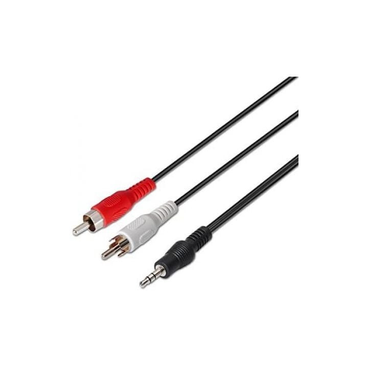 Cable estéreo nanocable 10.24.0310/ jack 3.5 macho - 2x rca macho/ 10m/ negro