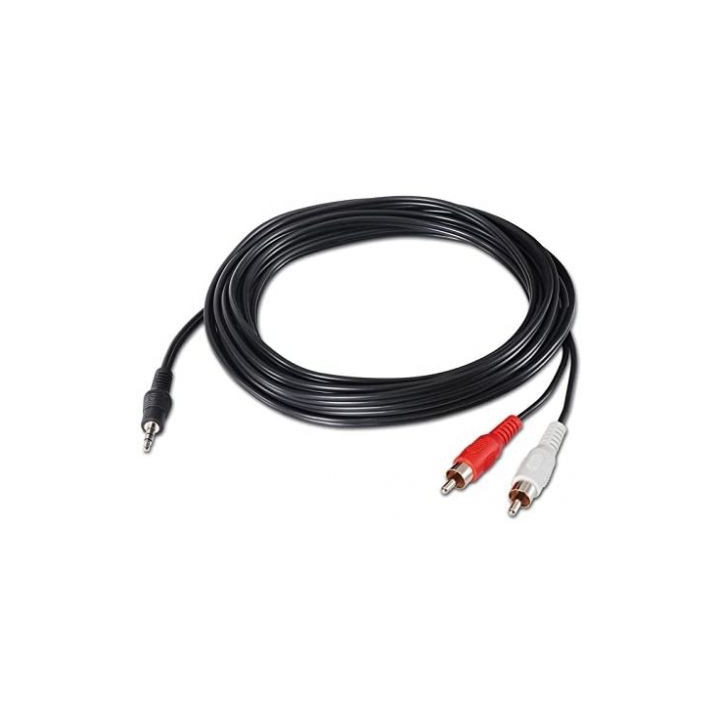 Cable estéreo nanocable 10.24.0310/ jack 3.5 macho - 2x rca macho/ 10m/ negro