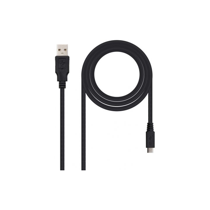 Cable usb 2.0 nanocable 10.01.0503/ usb macho - microusb macho/ 3m/ negro