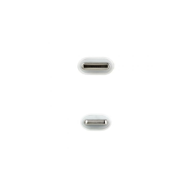 Cable usb 2.0 tipo-c lightning nanocable 10.10.0601/ usb tipo-c macho - lightning macho/ 1m/ blanco