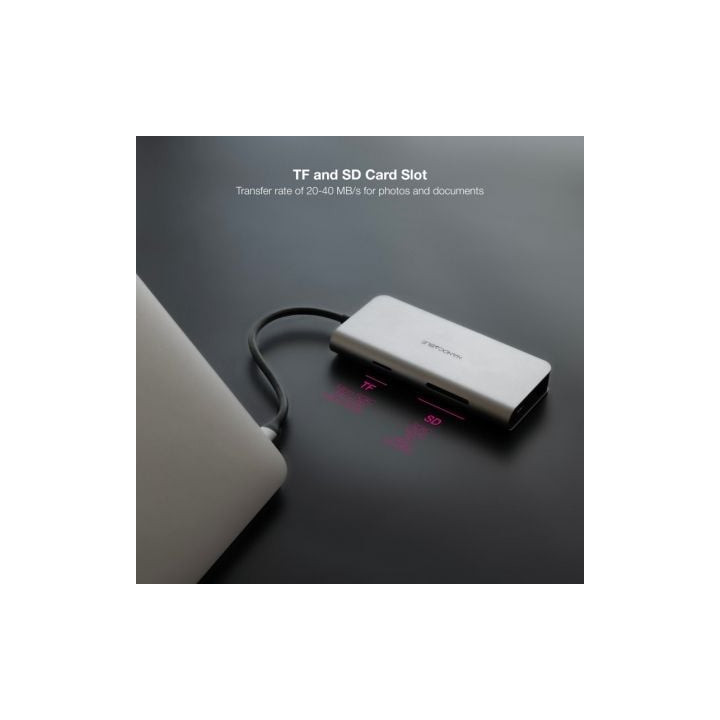 Docking tipo-c nanocable 10.16.4609/ 3xusb/ 1xhdmi 4k/ 1xrj45/ 1xlector tarjetas/ 1xusb tipo-c pd/ gris