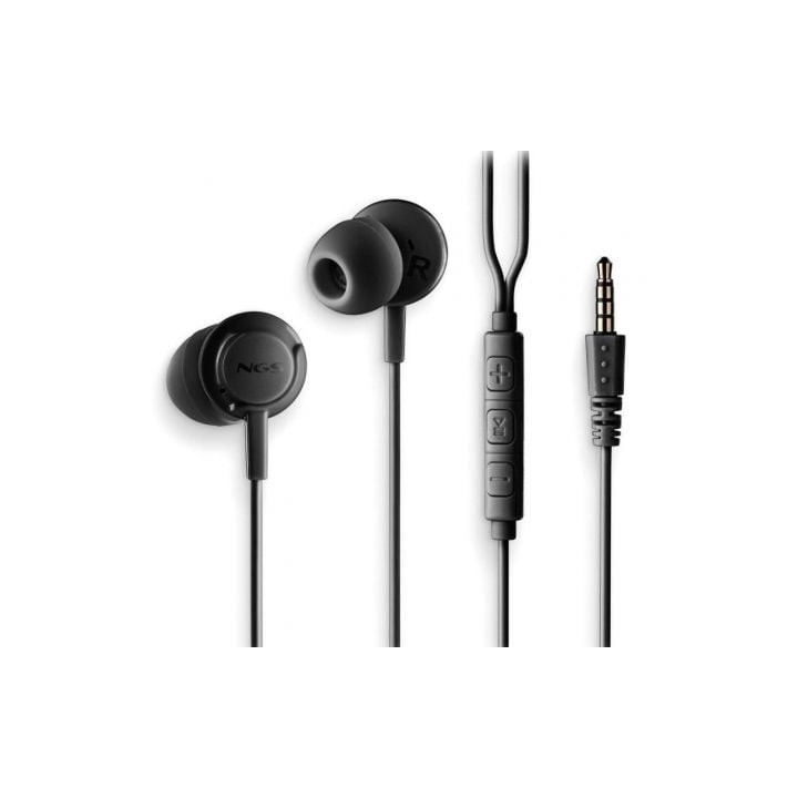 Auriculares intrauditivos ngs cross drift/ con micrófono/ jack 3.5/ negros