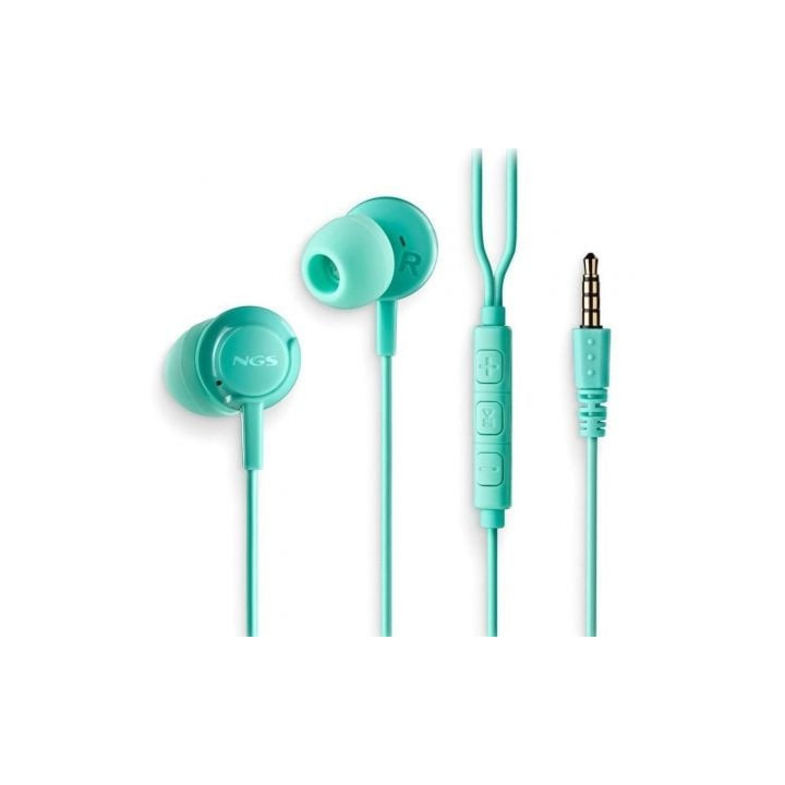 Auriculares intrauditivos ngs cross drift/ con micrófono/ jack 3.5/ verdes