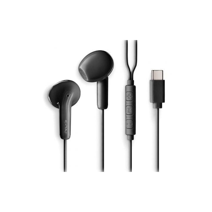 Auriculares intrauditivos ngs cross glide/ con micrófono/ usb tipo-c/ negros