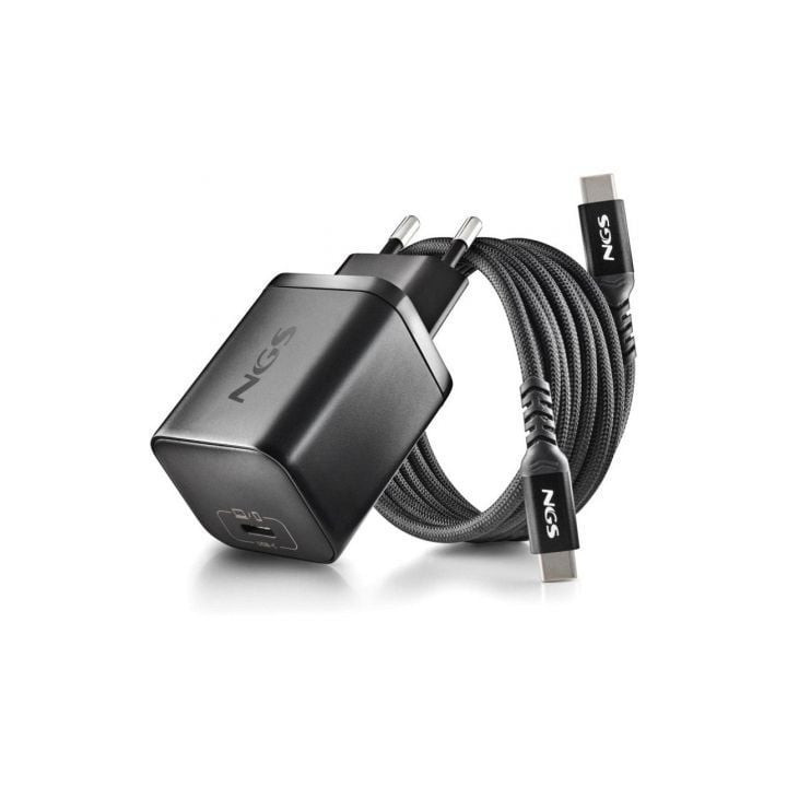 Cargador de portátil gan ngs bud65w-ac para acer/ 1xusb tipo-c/ 65w/ automático/ 4 conectores/ voltaje 5-20v