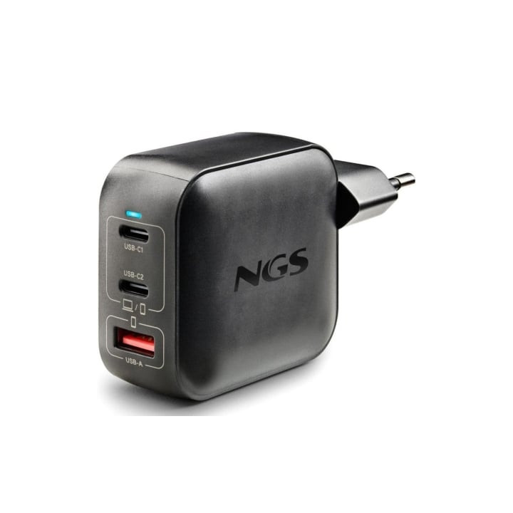 Cargador de pared gan ngs bud100wtiny 100w/ 2xusb tipo-c/ 1xusb/ 100w
