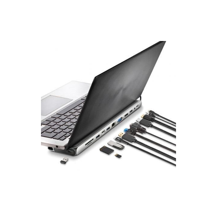 Docking usb tipo-c ngs wonderdock 12 pro/ 3xusb/ 2xhdmi 4k/ 1xvga/ 1xrj45/ 1xlector de tarjetas/ 1xjack 3.5/ 1xusb tipo-c pd/