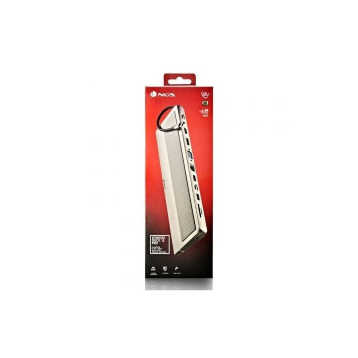Docking usb tipo-c ngs wonderdock 12 pro/ 3xusb/ 2xhdmi 4k/ 1xvga/ 1xrj45/ 1xlector de tarjetas/ 1xjack 3.5/ 1xusb tipo-c pd/