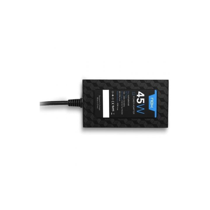 Cargador de portátil nox 45w/ 45w/ automático/ 9 conectores/ voltaje 9-20v