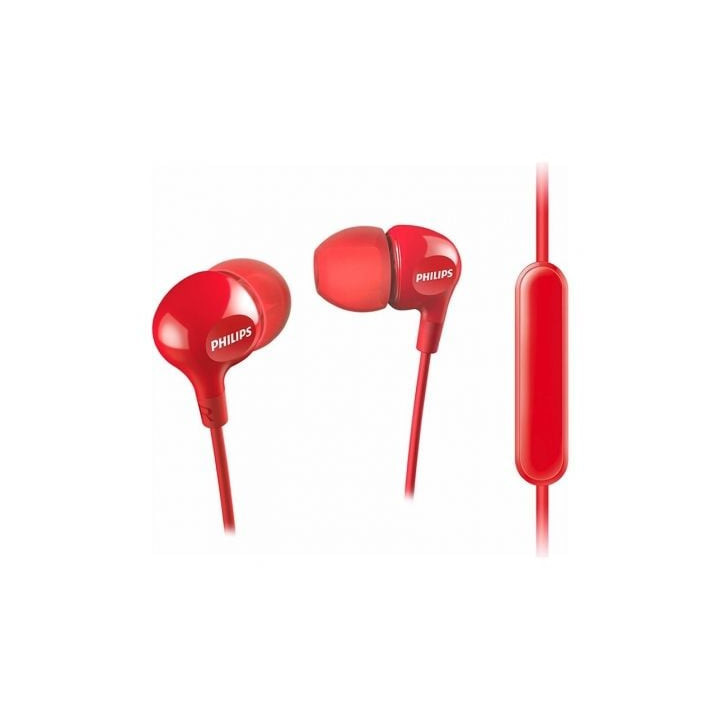 Auriculares intrauditivos philips she3555/ con micrófono/ jack 3.5/ rojos