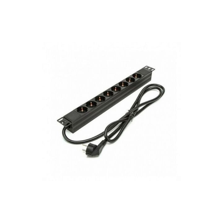 Regleta phasak bns 3518/ 8 tomas de corriente/ cable 1.5m/ negro