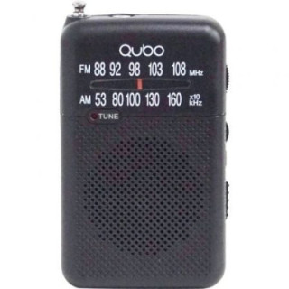 Radio portátil qubo r-s1/ con cable/ a pilas/ negra