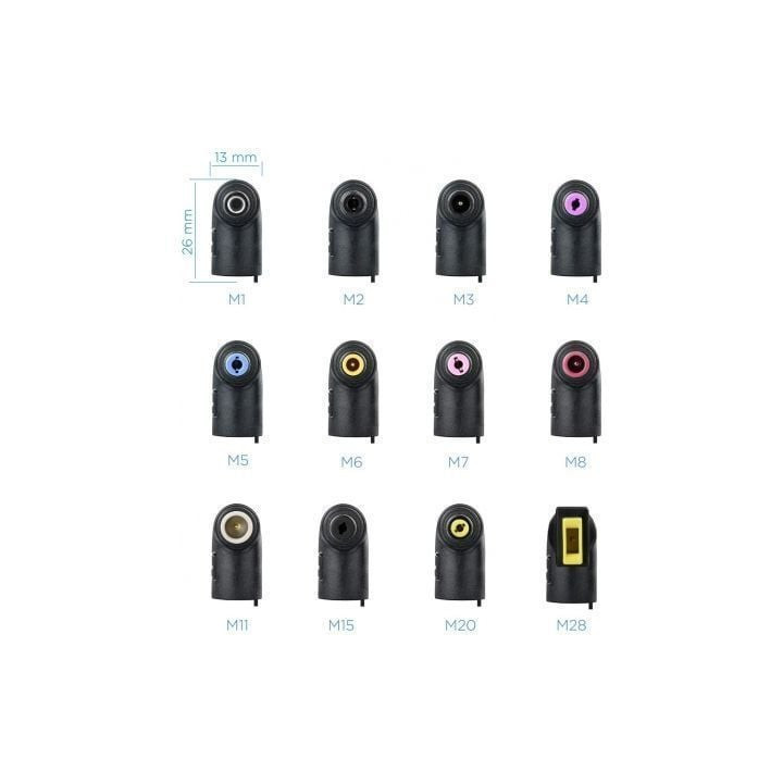 Cargador de portátil tooq tqlc-90bs02at/ 90w/ 2xusb/ automático/ 12 conectores/ voltaje 12-20v