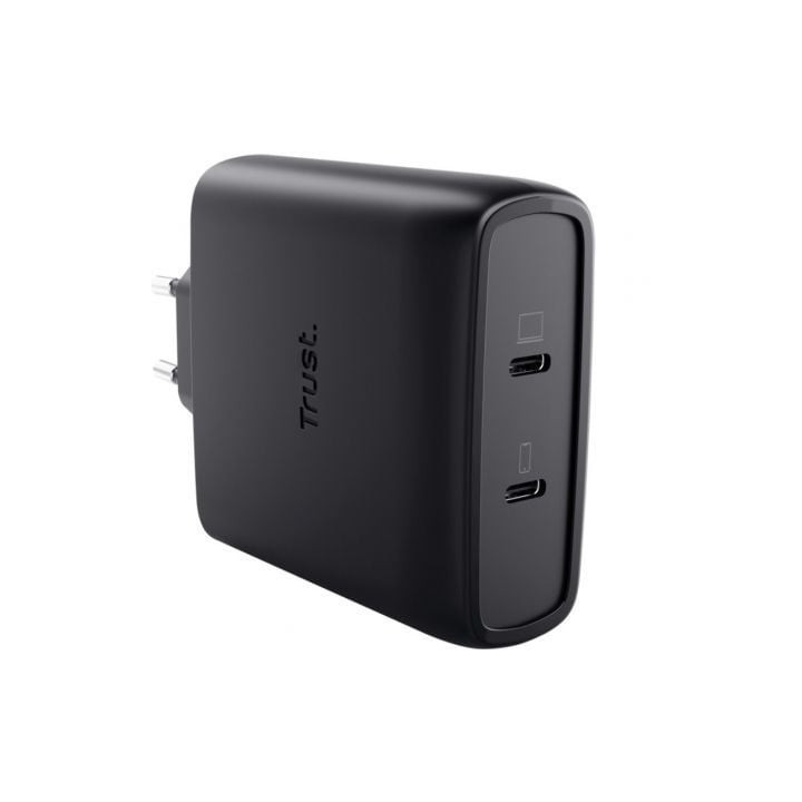 Cargador de pared gan trust maxo 100w/ 2xusb tipo-c/incluye cable usb tipo-c/ 100w
