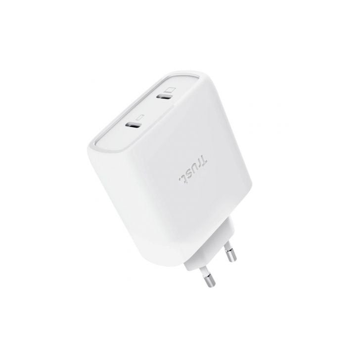 Cargador de pared gan trust maxo 65w 25526/ 2xusb tipo-c/ incluye cable usb tipo-c/ 65w
