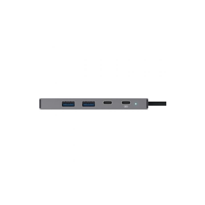 Docking usb tipo-c trust dalyx/ 2xusb/ 1xhdmi 4k/ 2xusb tipo-c/ gris