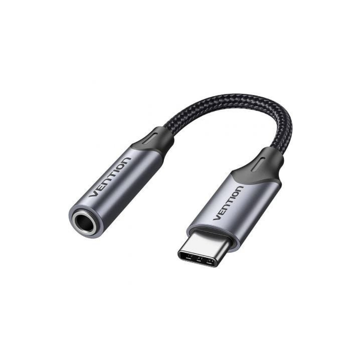 Adaptador audio vention bgmha/ jack 3.5 hembra - usb tipo-c macho/ 10cm/ gris
