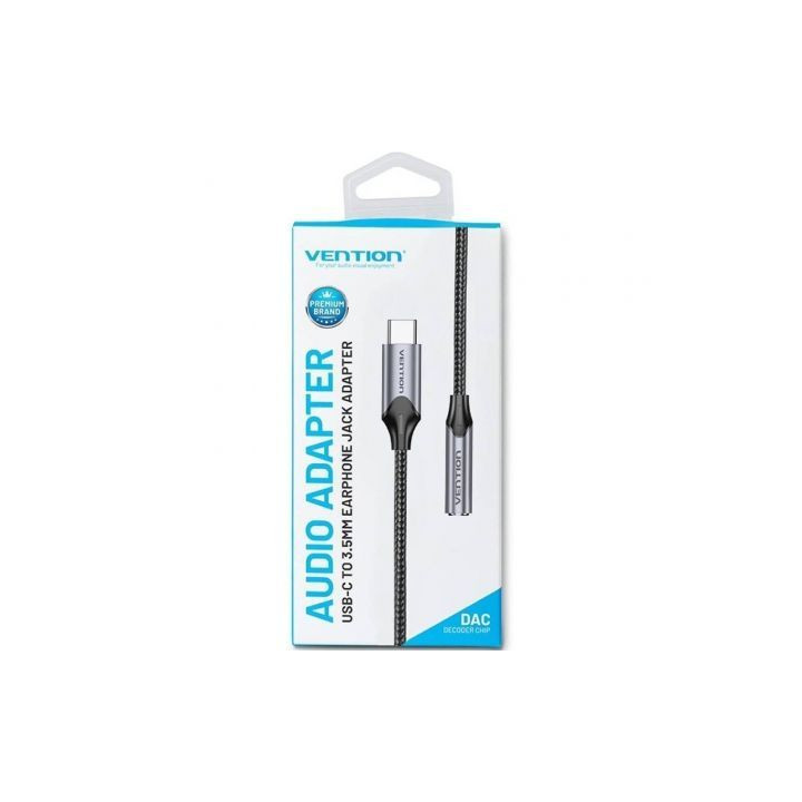 Adaptador audio vention bgmha/ jack 3.5 hembra - usb tipo-c macho/ 10cm/ gris