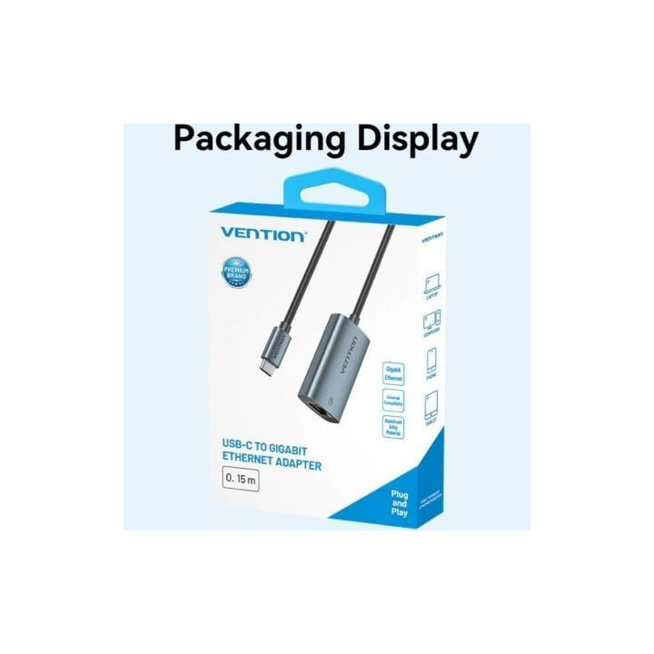 Adaptador usb tipo-c - rj45 vention cfphb/ 1000mbps