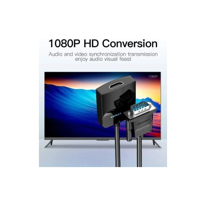 Cable conversor vention acnbf/ vga macho - hdmi hembra/ 1m/ negro