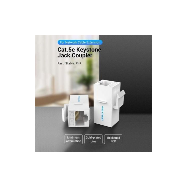 Adaptador conector rj45 vdd-b07-w cat5 utp/ rj45 hembra - rj45 hembra/ blanco