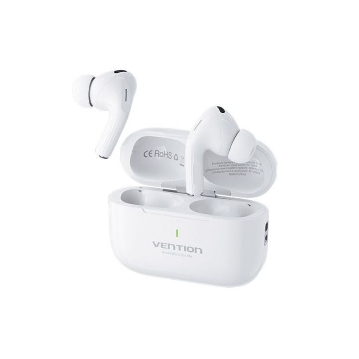 Auriculares bluetooth vention echo lite e11 con estuche de carga/ autonomía 6h/ blancos