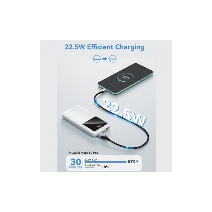 Powerbank 10000mah vention fhkw0/ 22.5w/ blanca