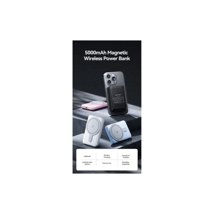 Powerbank 5000mah vention fhsw0/ 20w/ wireless/ blanca