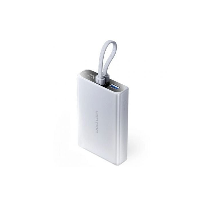 Powerbank 10000mah vention fhzm0/ 22.5w/ gris/ incluye cable usb tipo-c y lightning