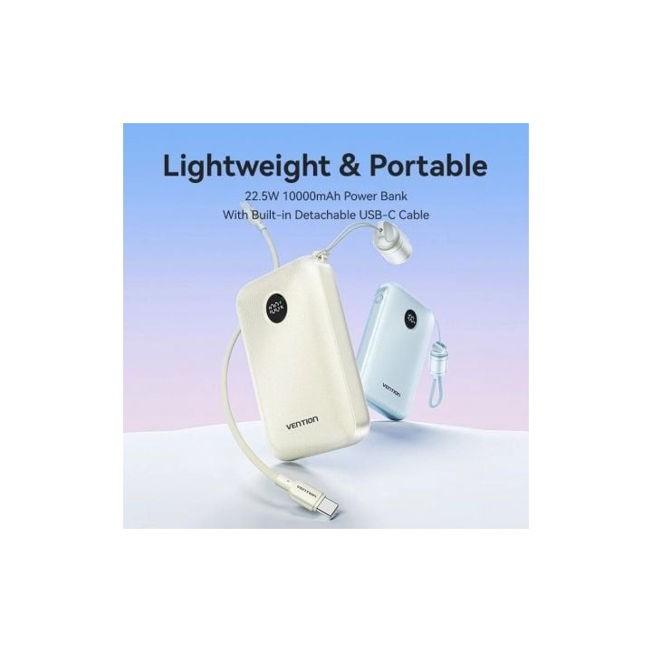 Powerbank 10000mah vention fkap0-c/ 22.5w/ rosa/ incluye cable usb tipo-c