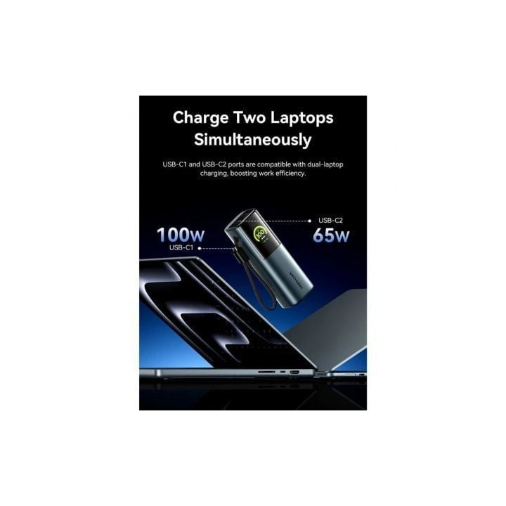Powerbank 20000mah vention fkfh0/ 165w/ gris/ incluye cable usb tipo-c
