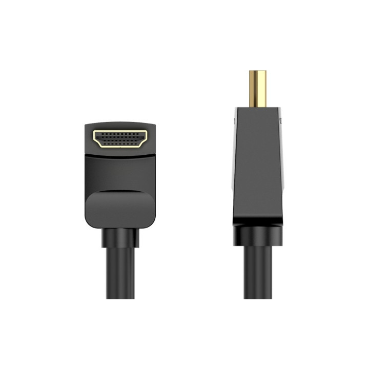 Cable hdmi 2.0 4k acodado vention aarbf/ hdmi macho - hdmi macho/ 1m/ negro