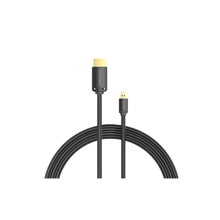 Cable micro hdmi 2.0 4k vention agibh/ hdmi macho - micro hdmi macho/ 2m/ negro