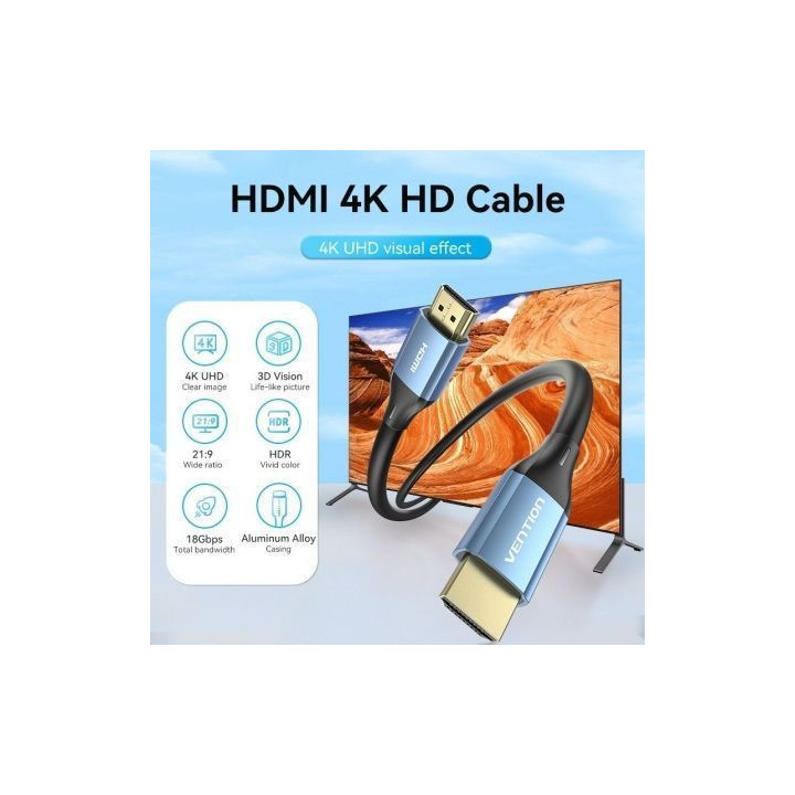 Cable hdmi 2.0 4k vention alhsf/ hdmi macho - hdmi macho/ 1m/ azul