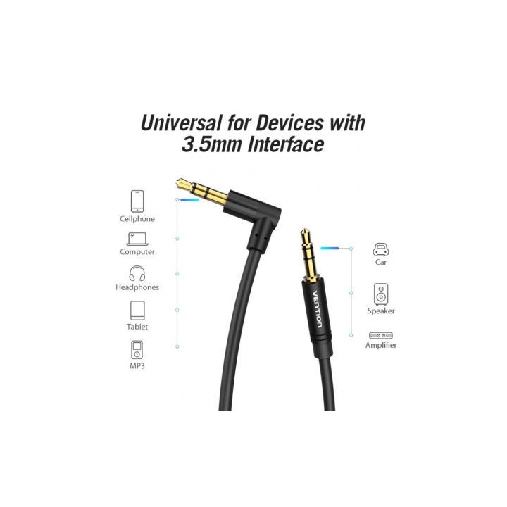 Cable estéreo vention bakbg-t/ jack 3.5 macho - jack 3.5 macho/ 1.5m/ negro