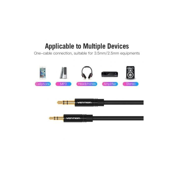 Cable estéreo vention balbg/ jack 3.5 macho - jack 2.5 hembra/ 1.5m/ negro