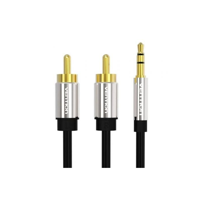Cable estéreo vention bcfbg/ jack 3.5 macho - 2x rca macho/ 1.5m/ negro