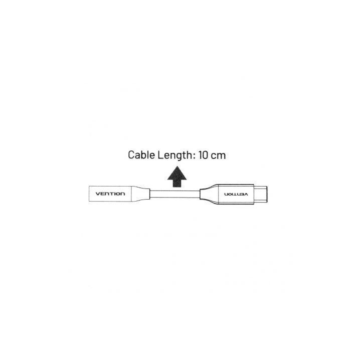Conversor vention bihba/ jack 3.5 hembra - usb tipo-c macho/ 10cm/ negro