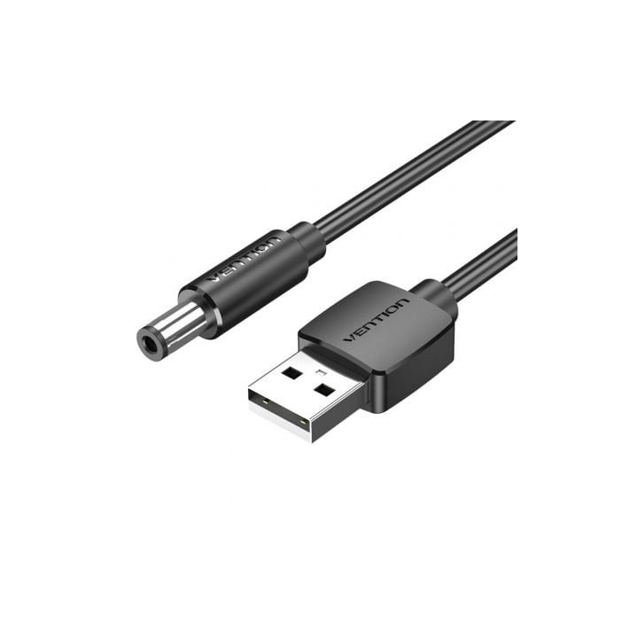 Cable alimentación vention ceybf/ usb-a macho - dc 5.5mm macho/ 1m/ negro