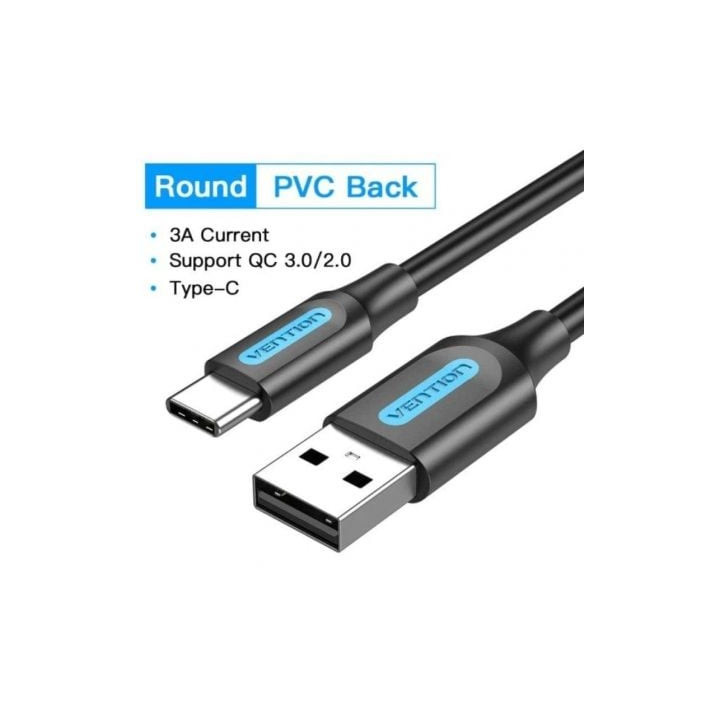 Cable usb 2.0 tipo-c vention cokbi/ usb macho - usb tipo-c macho/ 480mbps/ 3m/ gris