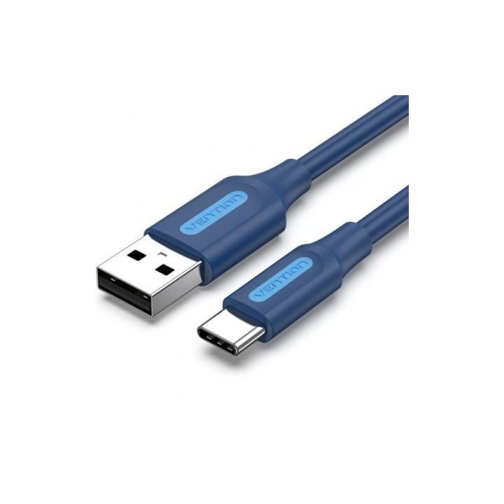 Cable usb 2.0 tipo-c vention coklf/ usb tipo-c macho - usb macho/ 480mbps/ 1m/ azul