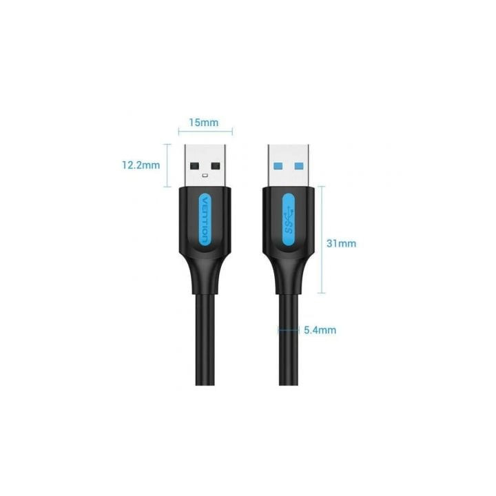 Cable usb 3.0 vention conbg/ usb macho - usb macho/ 5gbps/ 1.5m/ negro