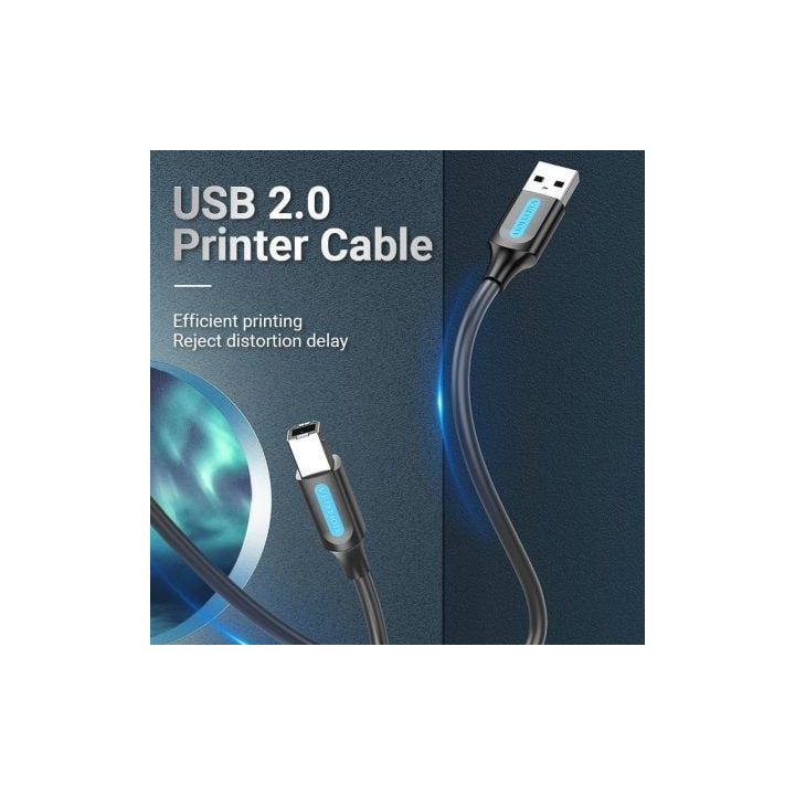 Cable usb 2.0 impresora vention coqbf/ usb tipo-b macho - usb macho/ 480mbps/ 1m/ negro